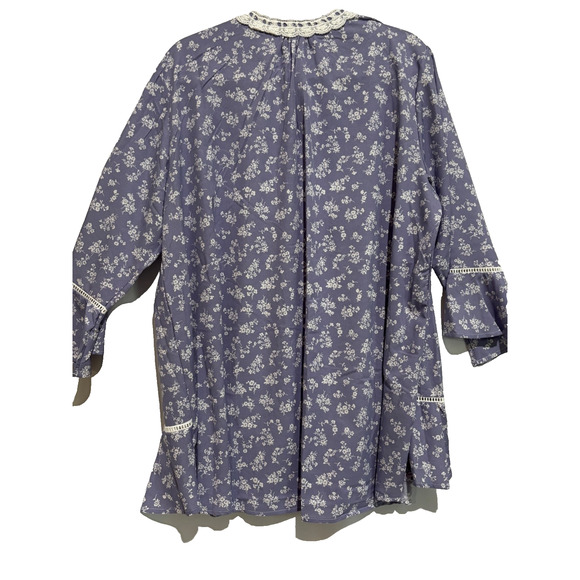 Suzanne Betro Top Womens 3x New Floral Blue Lace Balloon‎ Sleeve Prairie Boho - Picture 9 of 10